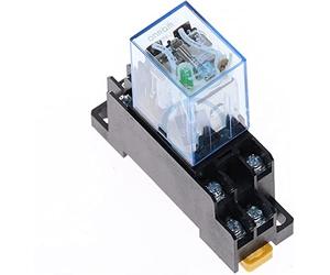 Relais 1Pc HH62P Mini relais électromagnétique électronique 10A 8PIN bobine DPDT DC12V, 24V AC110V 220V avec Base PTF08A(AC220V)
