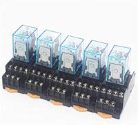 Relais 5set MY4NJ Bobine AC12V AC24V DC12V DC24V DC36V AC110V AC220V HH54P 5A électromagnétique miniature à usage général avec base(AC220V)