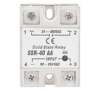 Relais à Semi-Conducteurs Monophasé DC-AC,Akozon SSR-40AA 40A AC-AC Entrée 90-250V AC Sortie 24-480V AC Module de Relais à Semi Conducteurs pour Processus d'automatisation Industrielle