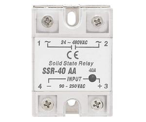 Relais à Semi-Conducteurs Monophasé DC-AC,Akozon SSR-40AA 40A AC-AC Entrée 90-250V AC Sortie 24-480V AC Module de Relais à Semi Conducteurs pour Processus d'automatisation Industrielle