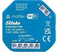Relais de commutation à impulsion ELTAKO avec IP, Matter via Wi-Fi, EnOcean en option, 1 contact à fermeture, 1 pièce.