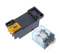 Relais de Puissance 14Pin Quatre Contacts NO NC DC12V 24V AC110V 220V pour Système de Rail DIN