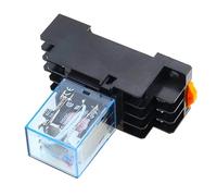 Relais électromagnétique Relais de puissance bobine 5A 4NO 4NC, Rail DIN, relais temporisé à 14 broches avec base de prise, 10 pièces