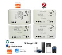 Relais intelligent Zigbee Wifi 12V 24V 220V, module de contact sec NO/NC/COM, minuterie, interrupteur à impulsions pour éclairage/moteur, compatible avec l'application Tuya Alexa