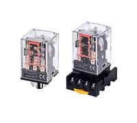 Relais intermédiaire MK2P-I MK2P Petit relais électromagnétique avec base de prise 8 broches PF083A DC12V DC24V AC110V AC220V(AC110V)