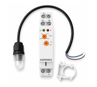 Relais interrupteur crépusculaire modulaire, 220 V, 16 A, capteur de lumière extérieur inclus, réglable 1-10 000 lux, 1 module barre DIN