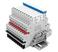 Relais pour rail DIN, 12V, 10 pièces, 5 pôles, contact inverseur (SPDT), bornes à ressort, 6A