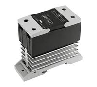 Relais statique avec dissipateur thermique, SSR-40DA CC/CA monophasé sans contact, entrée 3-32 V CC, sortie 24-480 V CA, boîtier noir, montage sur rail DIN, pour équipements de chauffage industriels