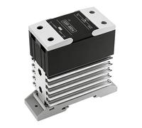 Relais statique avec dissipateur thermique, SSR-80DA CC/CA monophasé sans contact, entrée 3-32 V CC, sortie 24-480 V CA, boîtier noir, montage sur rail DIN, pour équipements de chauffage industriels