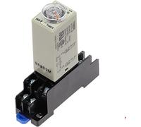 Relais temporisé à la mise sous tension bouton rotatif DPDT 1S/5S/10S/30S/60S/3M/5M/10M/30M minuterie temporisation relais AC 220V H3Y-2 avec prise de Base