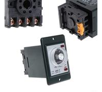Relais temporisé de mise sous tension de 0 à 60 secondes CA 220 V, montage sur rail DIN 8 broches avec base de prise pour panneau de commande, série AH2-Y