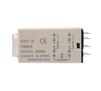 Relais temporisé et relais temporisé H3Y 2, AC 220 V 0 10 secondes 10 s, retardateur de mise sous tension, minuterie DPDT avec prise de base, faible consommation pour panneaux de