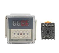 Relais temporisé programmable à LED numérique DH48S-1Z 0,01s-99h99m, base de prise AC/DC 12V, 24V, 36V, 110V, 220V, 380V, temporisateur(DCAC12V)
