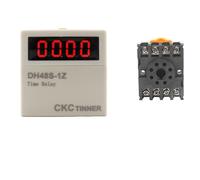 Relais temporisé programmable numérique à LED DH48S-1Z avec base de prise 12 V, 24, 220, 380, temporisation 0,01 s 99 h, ms(AC380V)