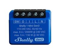 Relais Wi-Fi Shelly 1 Mini Gen3 Wi-Fi Bluetooth Contrôle universel, Encastrable, Protection thermique
