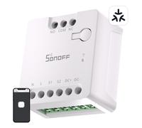 SONOFF MINI-D Interrupteur Connecté WiFi avec Matter, Supporte l'entrée AC ou DC, Sortie Contact Sec, Compatible avec Alexa/Google Home, Convient Aux Portes de Garage, Chaudières, Système d'accès