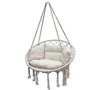 Relax fauteuil suspendu 80 x 60 cm - naturel - panier suspendu avec coussin pour l'intérieur et l'extérieur