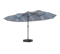 RELAX4LIFE 4,7M Grand Parasol Double avec LED Multicolore | 12 Baleines Renforcées, Mât Métallique, Polyester Revêtu PA, Protection Solaire pour Terrasse Piscine Événement