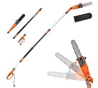 RELAX4LIFE 750W Élagueuse sur perche Téléscopique 212-286CM avec Mini Tronçonneuse Électrique Angle Ajustable -30° à30°, Vitesse 11M/S, Lubrification et Tension Automatique (286cm)