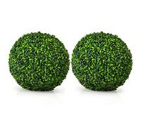 RELAX4LIFE Boules Artificielles Topiaires Ø40 cm Design Réaliste | Décoration Végétale 2PCS Protection Solaire pour Cour Balcon Jardin Mariage, Pas d'Entretien Interieur Exterieur