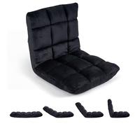RELAX4LIFE Chaise au Sol Pliable Canapé Paresseux Réglable (Noir)