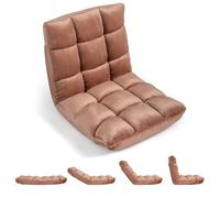 RELAX4LIFE Chaise au Sol Pliable Canapé Paresseux Réglable (Noisette)
