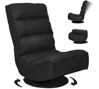 RELAX4LIFE Chaise de Sol Pliable Réglable en 5 Positions,Fauteuil au Sol à 360° en Fer,Chaise de Meditation pour Lire/Reposer