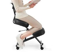 RELAX4LIFE Chaise Genoux Ergonomique avec Dossier Inclinable | Siège Assis Genoux pour Bureau Maison | Hauteur 87-103 CM | Roulettes Verrouillables | Rembourré | Posture Droit | Méditation