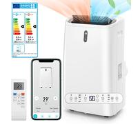 RELAX4LIFE Climatiseur Mobile Silencieux avec Evacuation, Climatiseur Portable 5 en 1, Rafraîchisseur d’Air, Ventilateur, Déshumidificateur, Chauffage, Mode Nuit, Climatisation à Faible Conso, 28㎡