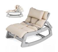 RELAX4LIFE Fauteuil à Bascule Enfant Inclinable avec Appui-Tête (Gris)