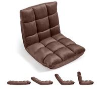 RELAX4LIFE Fauteuil Bas Multiposition Réglable en 14 Angles, Chauffeuse Convertible en Molleton Corail Fauteuil Paresseux 1 Place Adulte Enfant Rembourré
