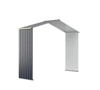 RELAX4LIFE Kit d'Extension d'Abri de Jardin Métal 5m2, Portes Coulissantes et Fenêtres de Ventilation en Acier Galvanisé, Extension pour Cabanon pour Poubelles