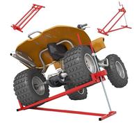 RELAX4LIFE Lève Tracteur Tondeuse 400KG | 11,5-77CM | Inclinaison à 45°, Crics de Levage en Acier Pulvérisé Gain de Place 49x122cm, Élévateur Pliable pour Tondeuse à Gazon, Tracteurs, Guads (Rouge)