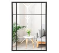 RELAX4LIFE Miroir Verrière Industriel Noir avec Cadre Métal | Miroir Mural Décoratif, Montage Horizontal/Vertical, pour Salon, Entrée, Chambre, Cheminée, 100 x 70 CM