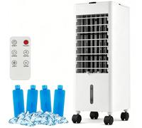 RELAX4LIFE Rafraîchisseur d'Air Silencieux Mobile | 3 en 1 Refroidisseur d'Air Humidificateur Ventilateur | 3 Vitesses 3 Modes | Réservoir 2,8L | 4 Blocs Réfrigérants | Oscillation | Faible Conso