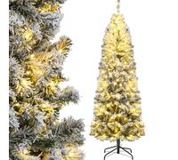 RELAX4LIFE Sapin de Noël Artificiel 180 CM avec Neige, Sapin de Noel Lumineux LED, 260 Lumières Blanc Chaud, 8 Modes d'Éclairage, 533 Branches Enneigées, Base en Métal, Décoration Noel, Montage Facile