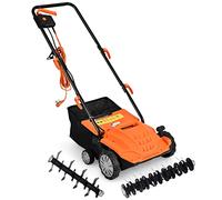 RELAX4LIFE Scarificateur Aérateur Électrique 1500W jusqu'à 300m² avec Bac de Ramassage 30L, Profondeur&Hauteur Réglable,Verrou de sécurité pour Gazon Sol (Orange, 30L-1500W)