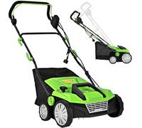 RELAX4LIFE Scarificateur Aérateur Électrique 1800W jusqu'à 350m² avec Bac de Ramassage 45L, Profondeur&Hauteur Réglable,Verrou de sécurité pour Gazon Sol (Vert, 45L-1800W)