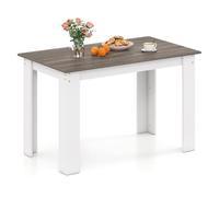 RELAX4LIFE Table à Manger pour 4-6 Personnes, Table Cuisine 120x70 CM, Placage Imitation Bois, Pieds en L, Patins Antidérapants, Bureau pour Travail, Étude, Repas (Gris)