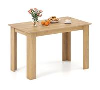 RELAX4LIFE Table à Manger pour 4-6 Personnes, Table Cuisine 120x70 CM, Placage Imitation Bois, Pieds en L, Patins Antidérapants, Bureau pour Travail, Étude, Repas (Naturel)
