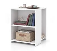 RELAX4LIFE Table d'Appoint en Bois, Bout de Canapé à 3 Niveaux | avec Plateau et Étagères Ouvertes, Patins Antidérapants, Table de Salon Gain de Place, pour Bureau, Chambre à Coucher