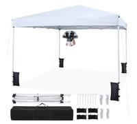 RELAX4LIFE Tonnelle Pliante 3x3 Imperméable, Barnum Pliant Facile à Monter, Protection Solaire UPF50+, Tissu Oxford Argenté, Cadre Métallque, Sac Inclus, Gazebo 3x3 pour Terrasse Marché Camping(Blanc)