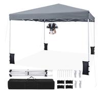 RELAX4LIFE Tonnelle Pliante 3x3 Imperméable, Barnum Pliant Facile à Monter, Protection Solaire UPF50+, Tissu Oxford Argenté, Cadre Métallque, Sac Inclus, Gazebo 3x3 pour Terrasse Marché Camping (Gris)