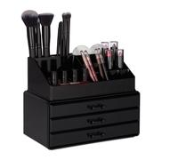 relaxdays 1 x Organisateur de maquillage noir