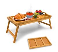 Relaxdays 10012858 Plateau de Lit, Bambou, Marron, 50 x 30 x 23 cm