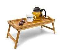 Relaxdays 10012858 Plateau de Lit, Bambou, Marron, 50 x 30 x 23 cm