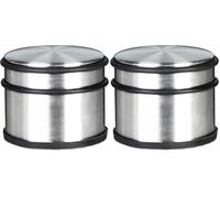 Relaxdays 10012983 Butoir/Arrêt de porte Inox antidérapant 1,1 Kg (Lot de 2)