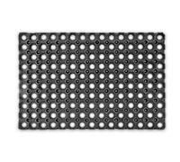 Relaxdays 10013939 Paillasson en Caoutchouc antidérapant 40 x 60 cm résistant aux intempéries pluie neige tapis de sol porte entrée natte intérieur extérieur essuie-pieds saleté antiglisse, Noir
