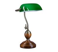 Relaxdays Lampe de banquier JONES socle en bois
