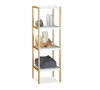 Relaxdays Étagère Bambou 4 Niveaux salle de bain